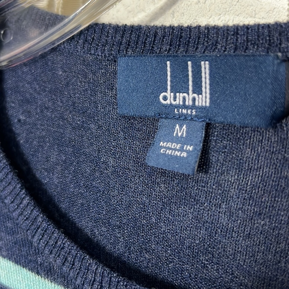 Dunhill Lanes NWOT Silk Wool Cashmere Navy Crewneck Sweater Size M - Picture 5 of 10